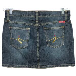 VTG Jalate Jean Denim Mini Skirt Juniors 3/4 Stretch Y2K Western Boho Cowgirl